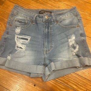 Women's Distressed Blue Jean Shorts